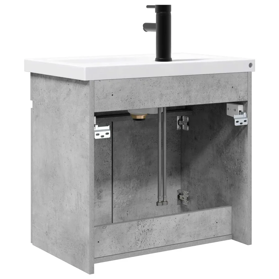 Meuble de salle de bain avec robinet Gris béton - 7