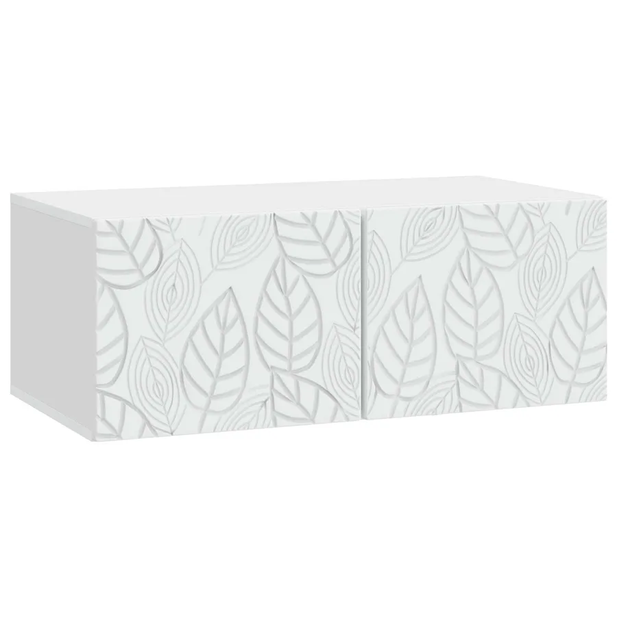 Meuble TV mural 98 x 31 cm Blanc Bois d'ingénierie - 2