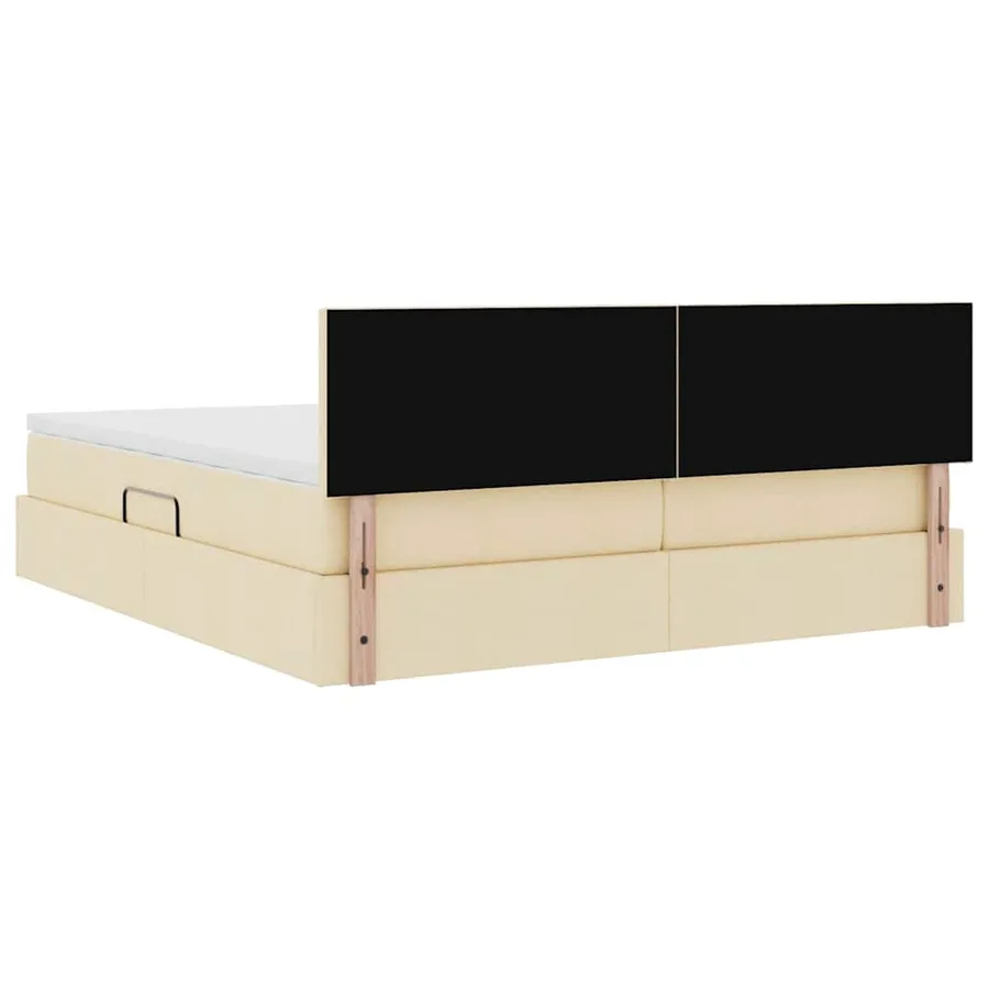 Lit de rangement LED avec matelas Crème 180 x 200 cm Tissu - 13