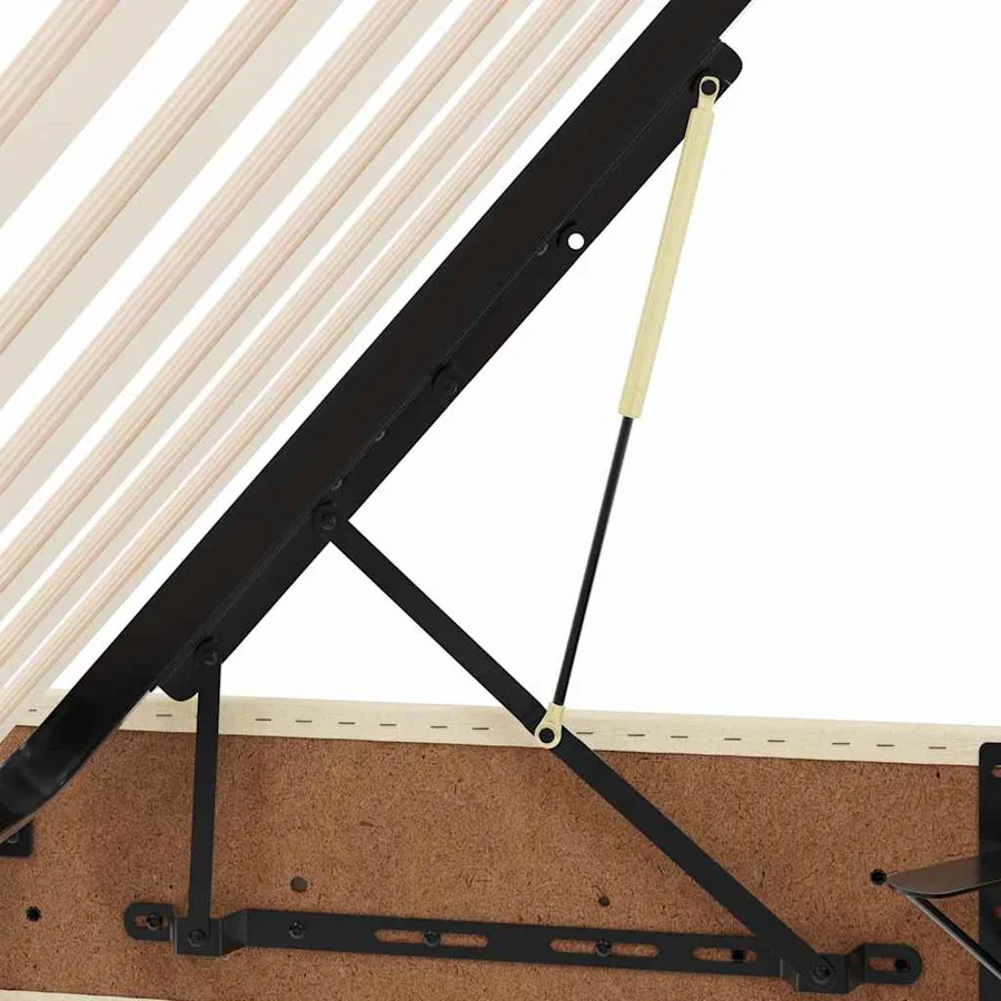 Lit de rangement LED avec matelas Crème 90 x 200 cm Tissu - 14