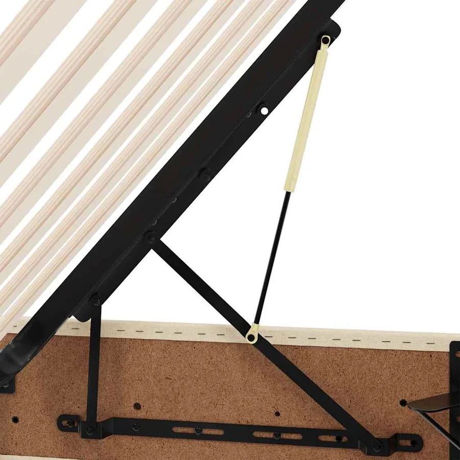 Lit de Rangement Crème 180 x 200 cm Cuir synthétique - 14