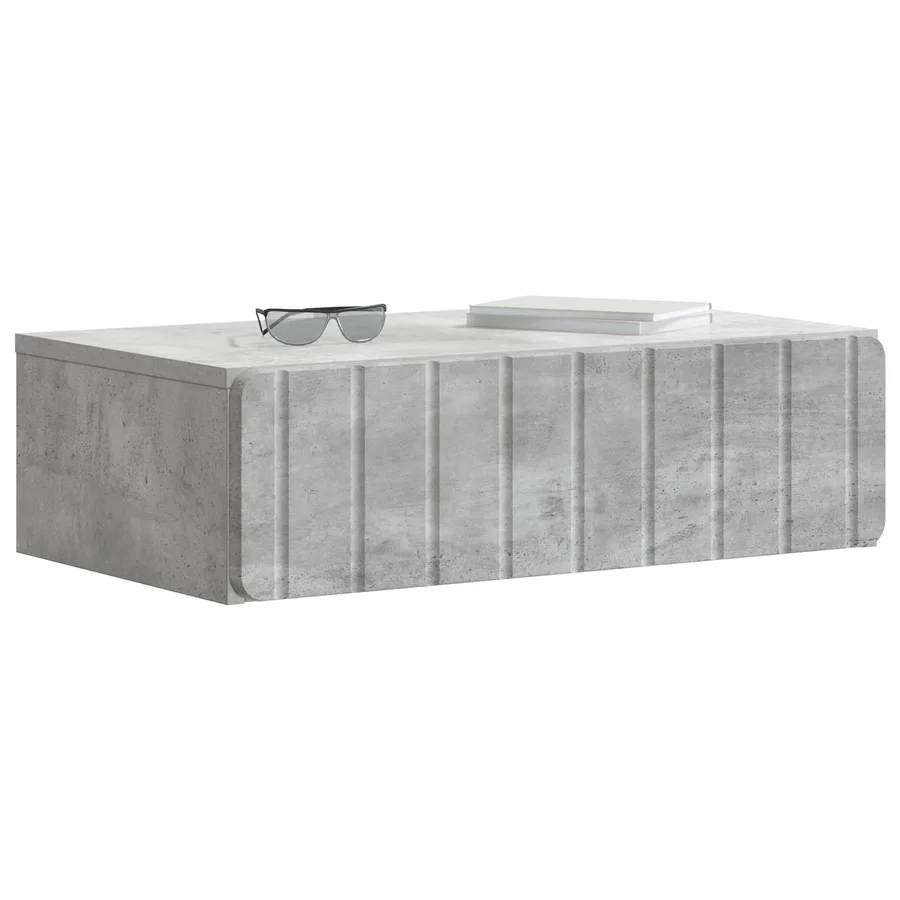 Table d'appoint murale Gris béton 59 x 34,5 x 17 cm - 3