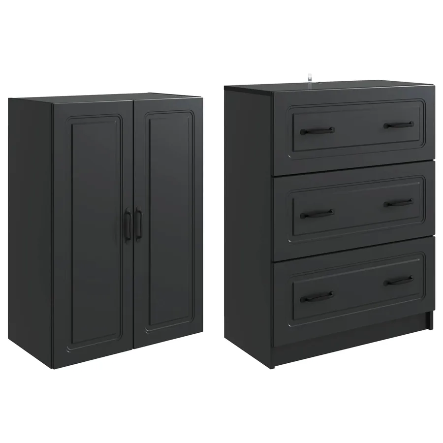 Ensemble de Meubles 2 pcs Noir 66 x 34,5 x 87 cm - 4