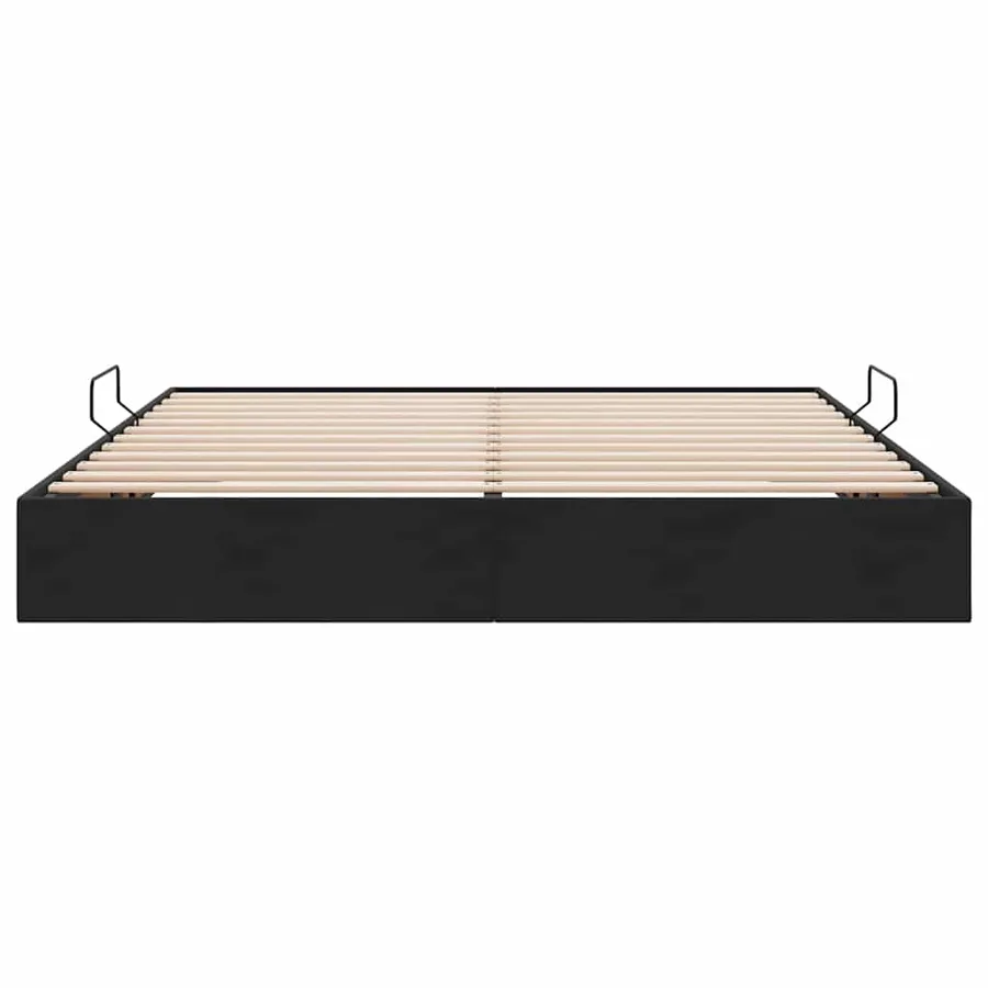 Lit de Rangement avec stockage Noir 180 x 200 cm Velours - 7