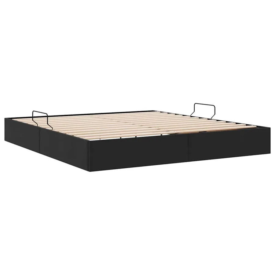 Lit de Rangement avec stockage Noir 180 x 200 cm Velours - 9