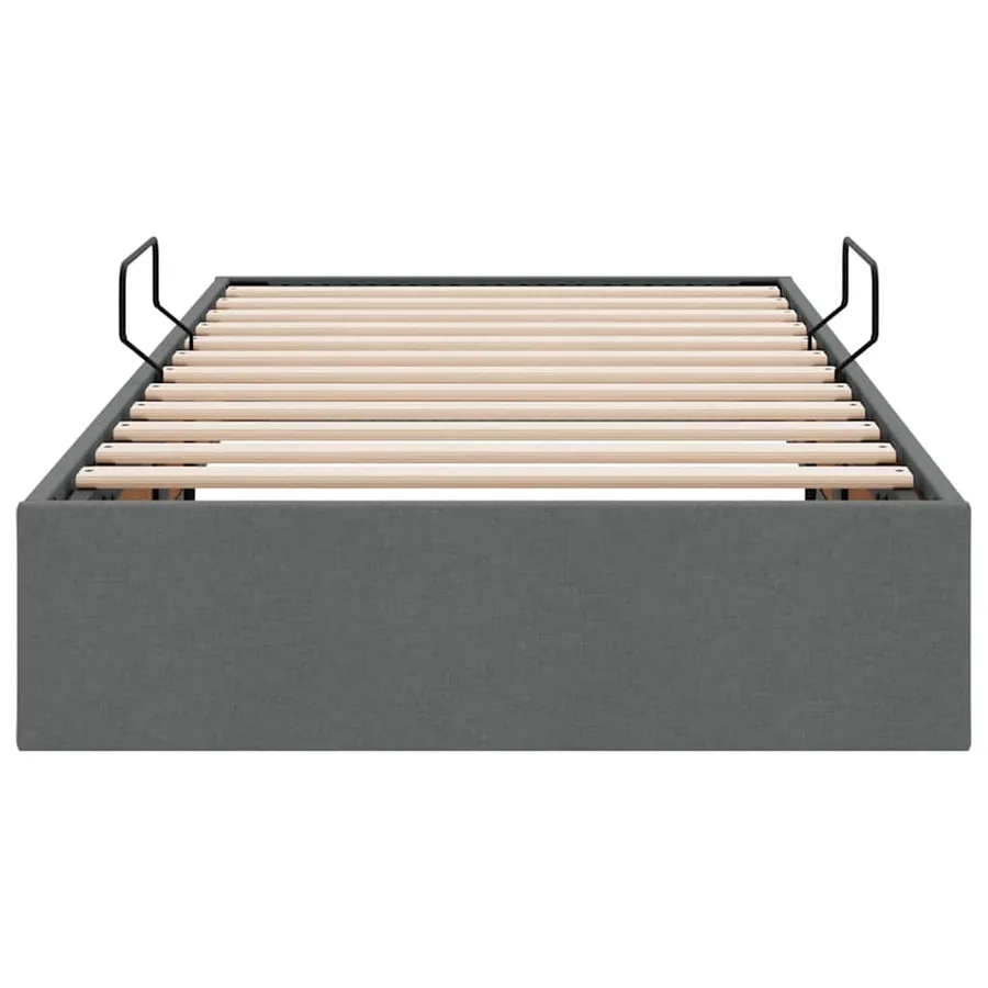 Lit de Rangement avec stockage Gris foncé 90 x 190 cm Tissu - 7