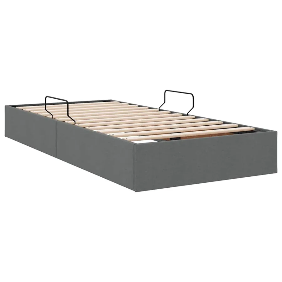Lit de Rangement avec stockage Gris foncé 90 x 190 cm Tissu - 9