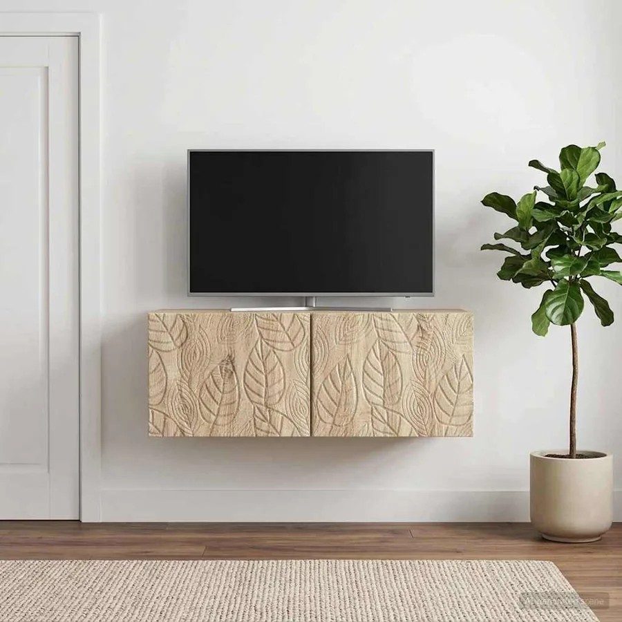 Meuble TV mural 98 x 31 cm Chêne Sonoma Bois d'ingénierie