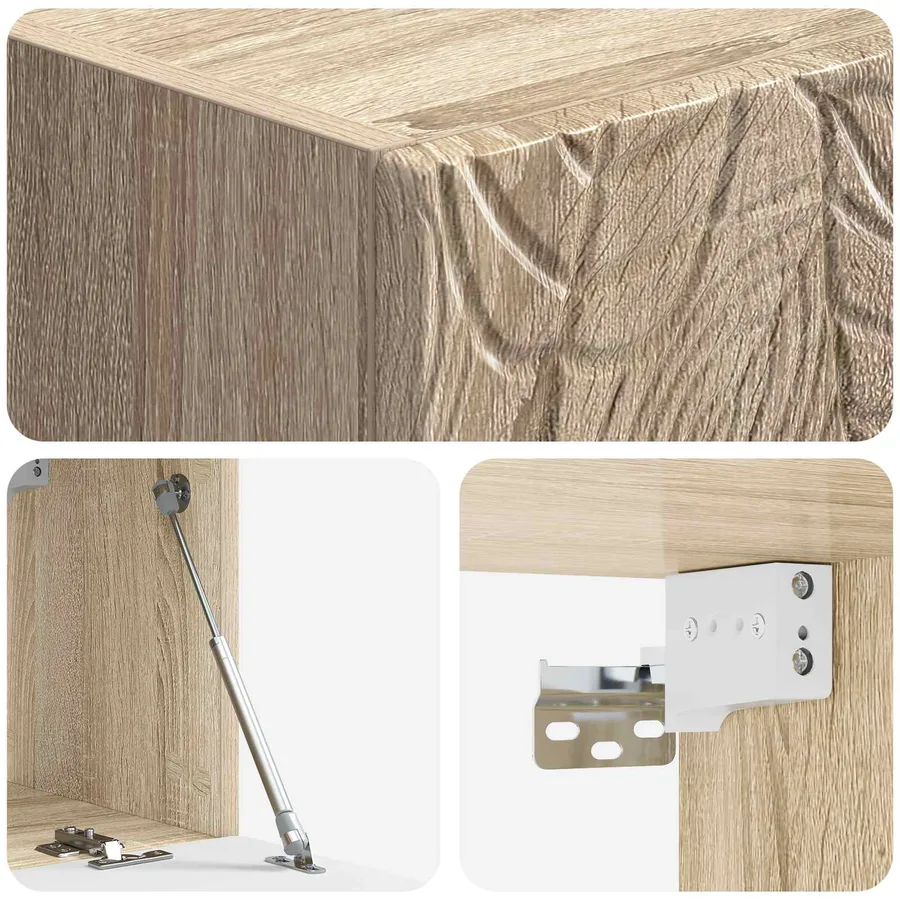 Meuble TV mural 98 x 31 cm Chêne Sonoma Bois d'ingénierie - 8