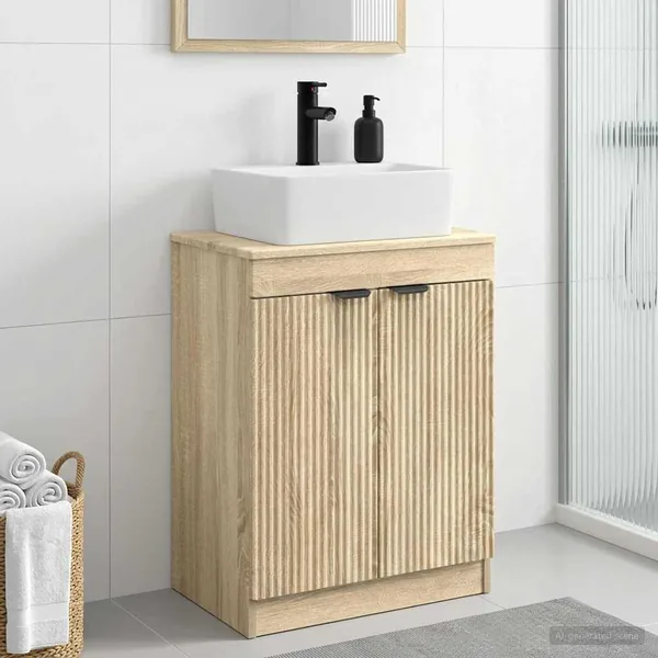 Meuble de salle de bain avec évier Chêne Sonoma 54 x 35 x 83 cm
