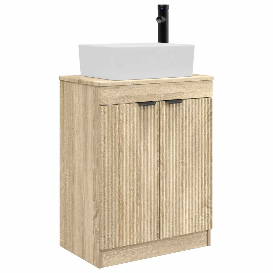 Meuble de salle de bain avec évier Chêne Sonoma 54 x 35 x 83 cm - 2
