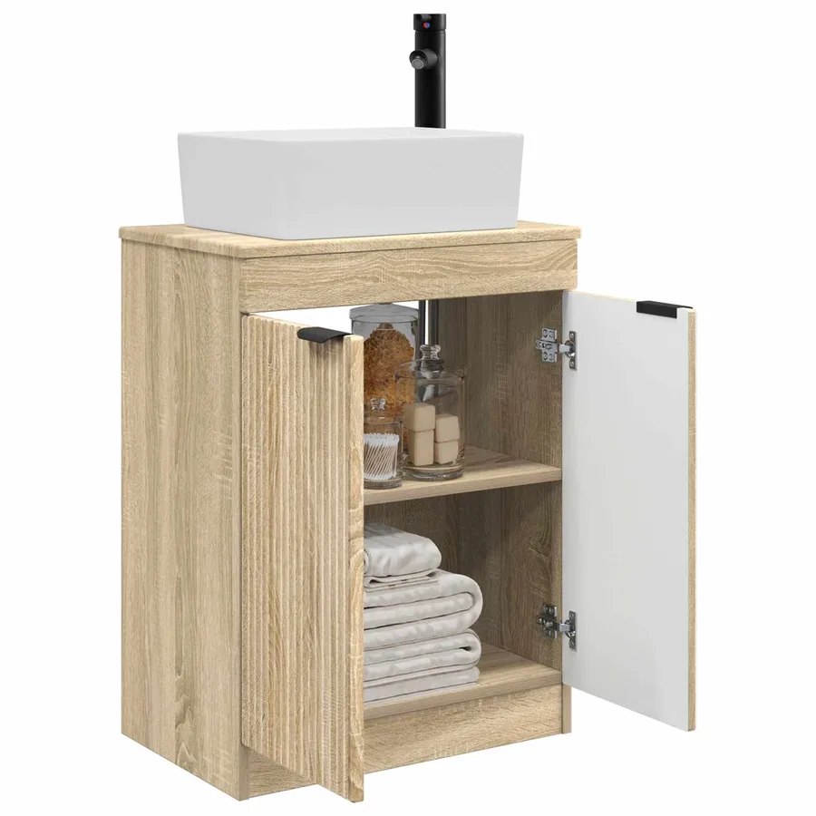 Meuble de salle de bain avec évier Chêne Sonoma 54 x 35 x 83 cm - 3