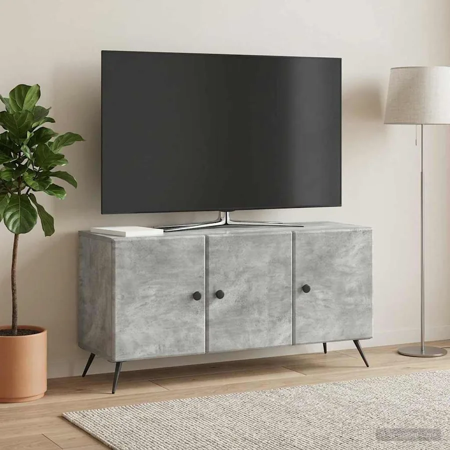 Meuble TV Gris béton 99 x 34,5 x 50 cm Bois d'ingénierie