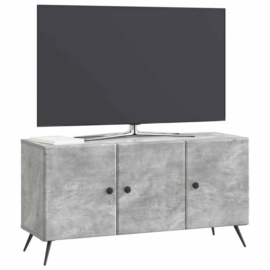 Meuble TV Gris béton 99 x 34,5 x 50 cm Bois d'ingénierie - 3