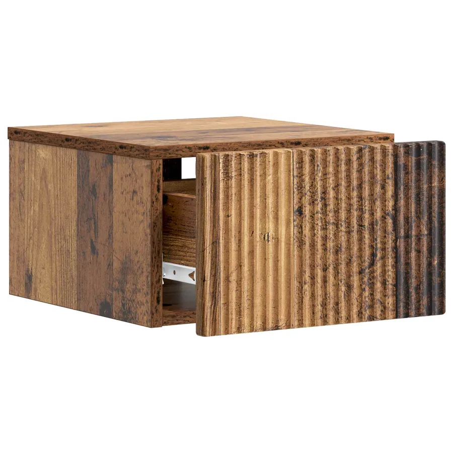 Cabinet de chevet mural Bois ancien 33 x 34,5 x 20 cm - 4