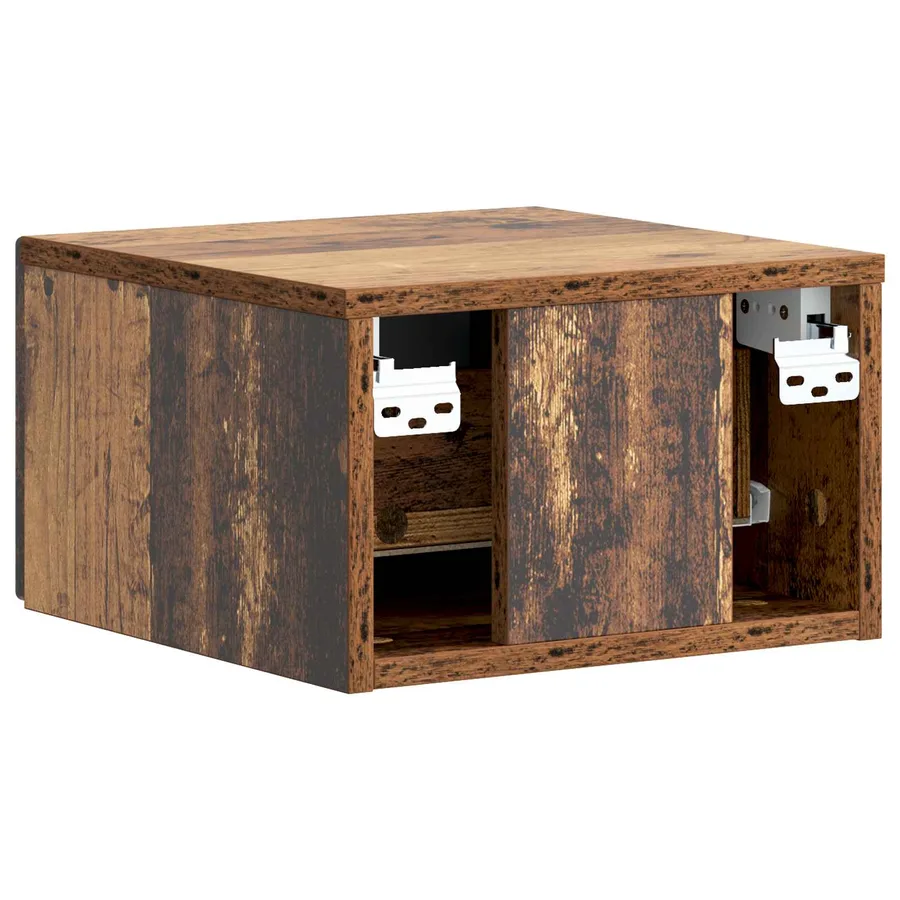Cabinet de chevet mural Bois ancien 33 x 34,5 x 20 cm - 7