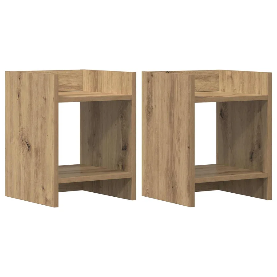 Support de Plante 2 pc Chêne Artisanal 30 x 30 x 40 cm - 2