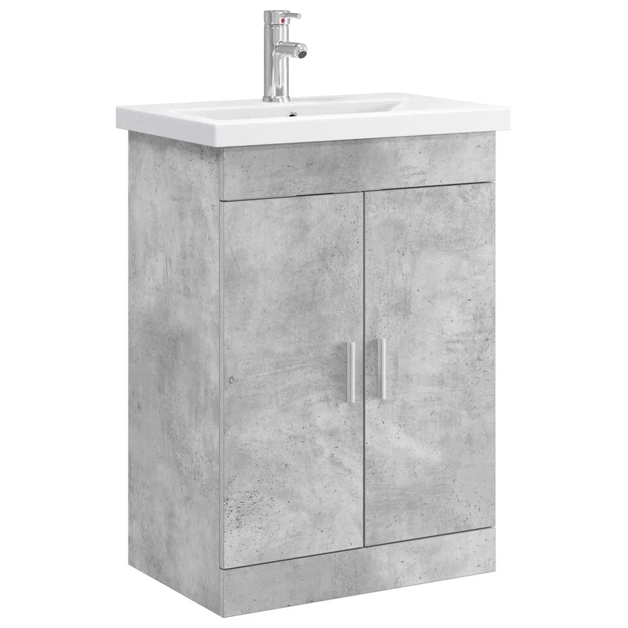 Ensemble de mobilier de salle de bain Gris béton - 2