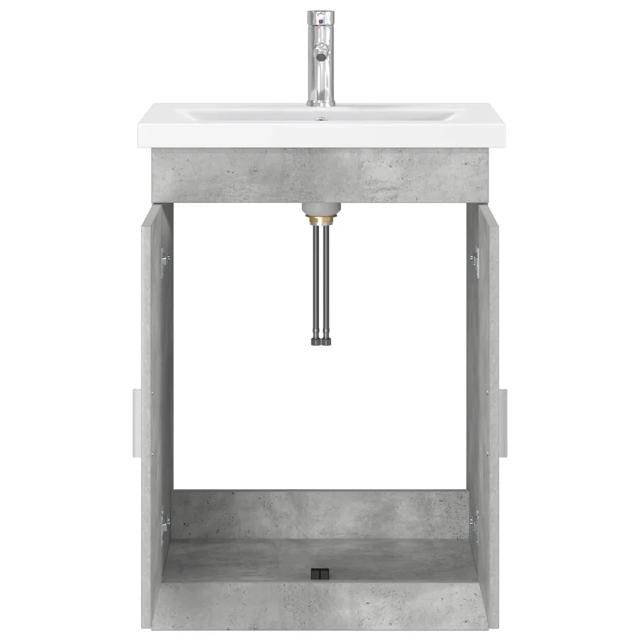 Ensemble de mobilier de salle de bain Gris béton - 3