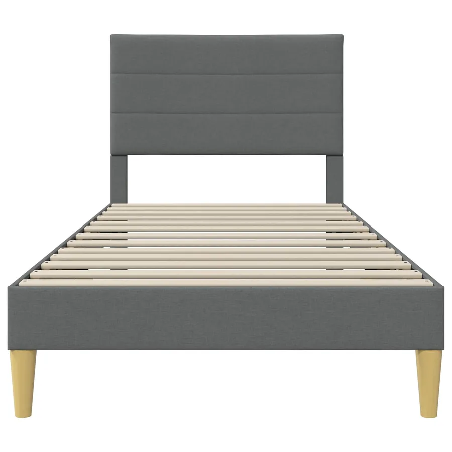 Cadre de lit avec tête de lit Gris foncé 100 x 200 cm Tissu - 4