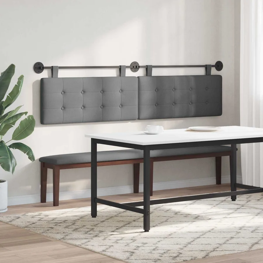 Tête de lit suspendue Gris foncé tissu - 4