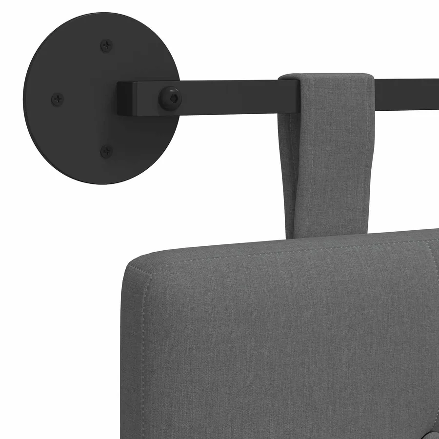 Tête de lit suspendue Gris foncé tissu - 9