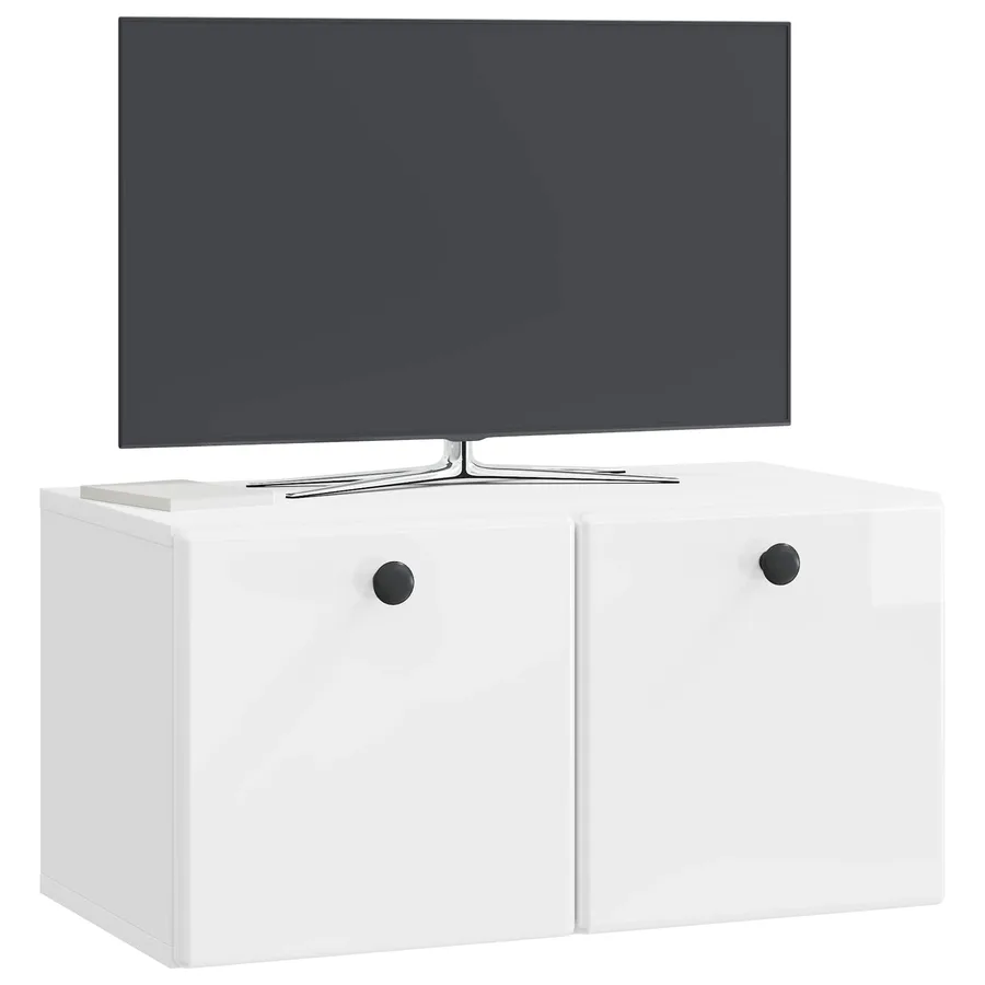 Meuble TV mural 59,5 x 31 x 30 cm Blanc brillant - 3