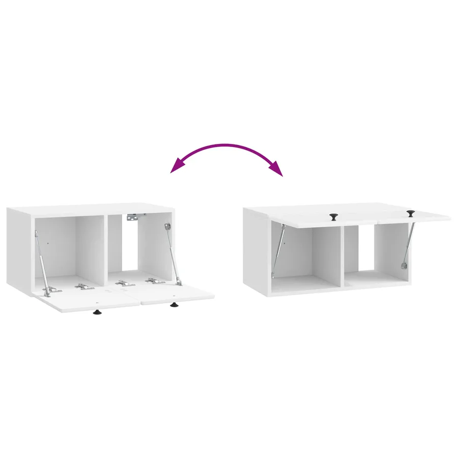 Meuble TV mural 59,5 x 31 x 30 cm Blanc brillant - 8