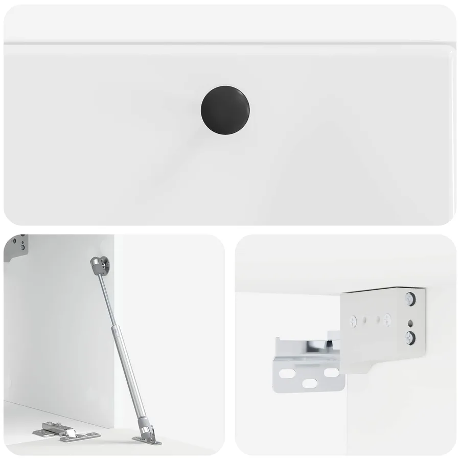 Meuble TV mural 59,5 x 31 x 30 cm Blanc brillant - 9