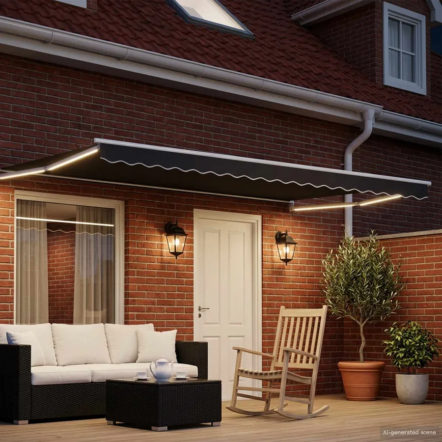 Auvent rétractable électrique Anthracite 5 x 3 m - 3