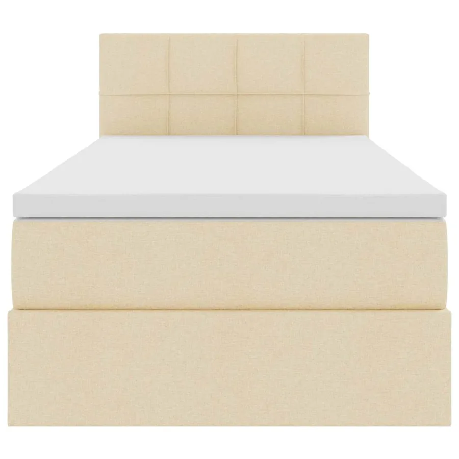 Lit avec rangement et matelas avec matelas Crème 90 x 200 cm - 7