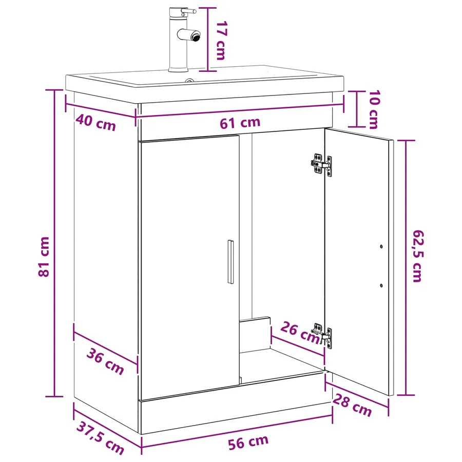 Ensemble de mobilier de salle de bain Chêne noir - 11