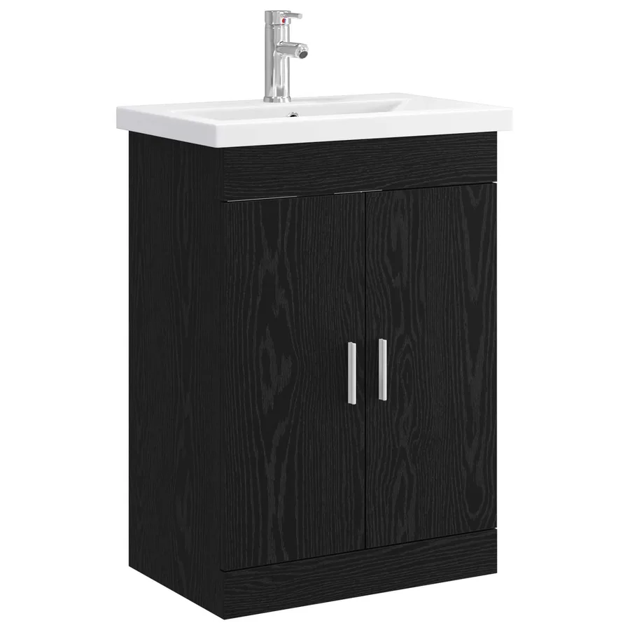 Ensemble de mobilier de salle de bain Chêne noir - 2