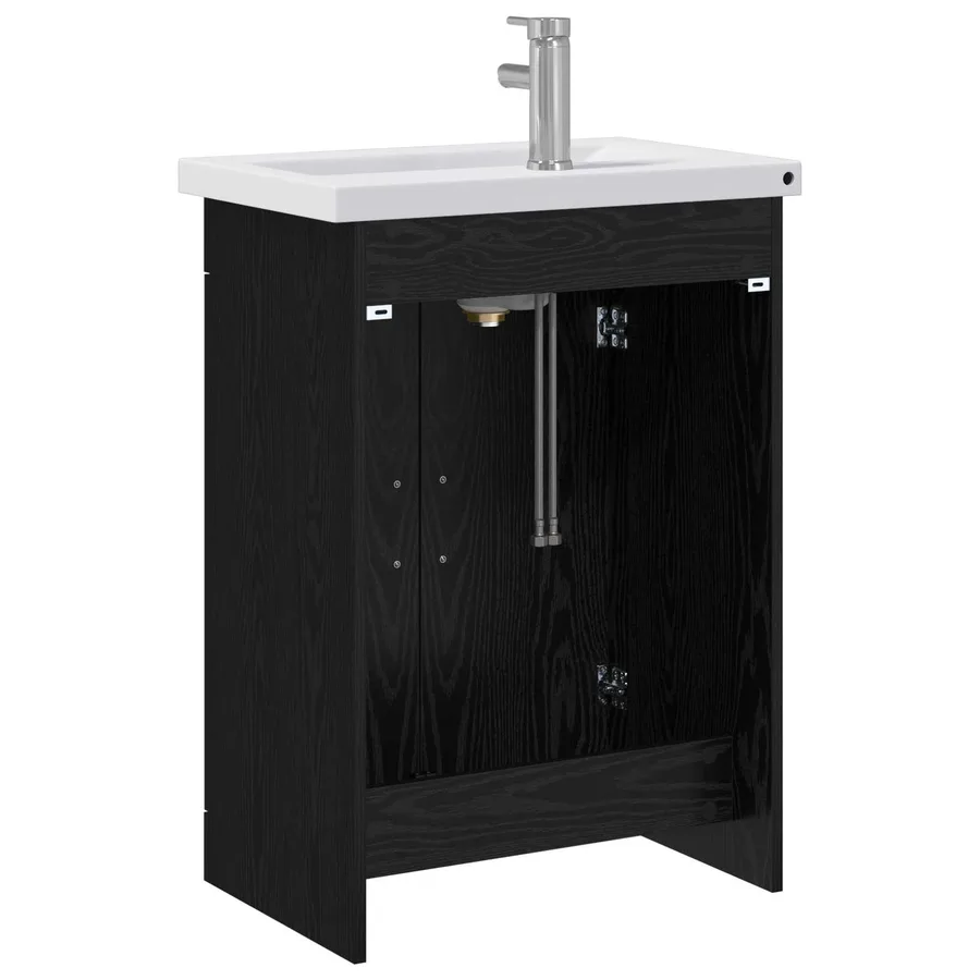 Ensemble de mobilier de salle de bain Chêne noir - 7