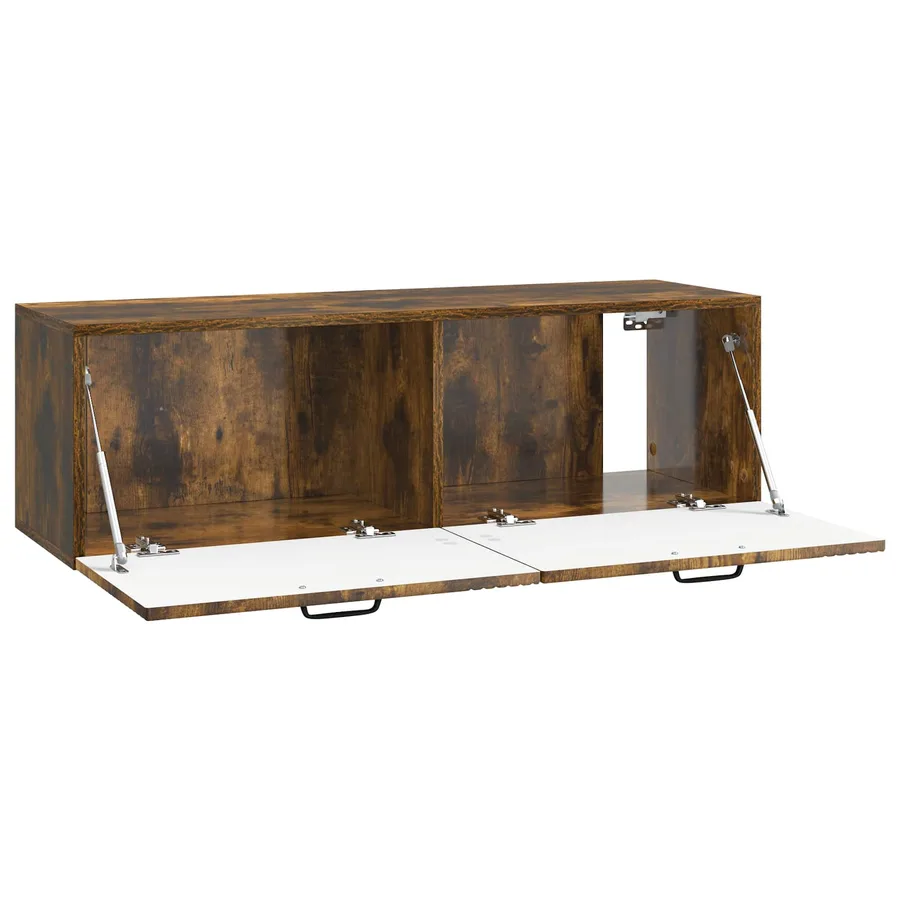 Meuble TV mural Chêne fumé 98 x 31 x 30 cm Bois d'ingénierie - 5