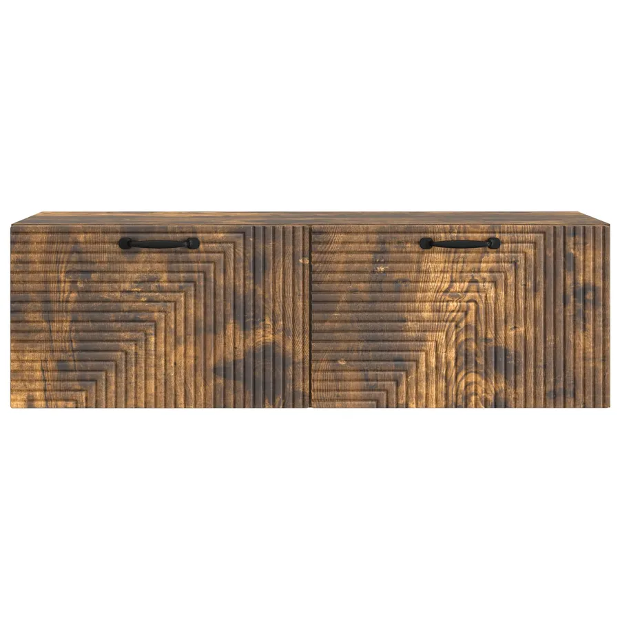 Meuble TV mural Chêne fumé 98 x 31 x 30 cm Bois d'ingénierie - 6