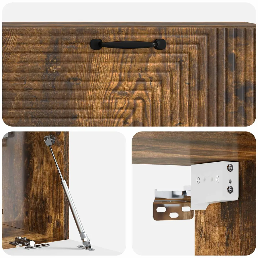 Meuble TV mural Chêne fumé 98 x 31 x 30 cm Bois d'ingénierie - 9