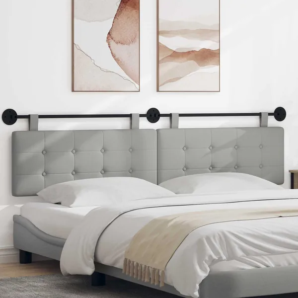 Tête de lit suspendue Gris nuage tissu