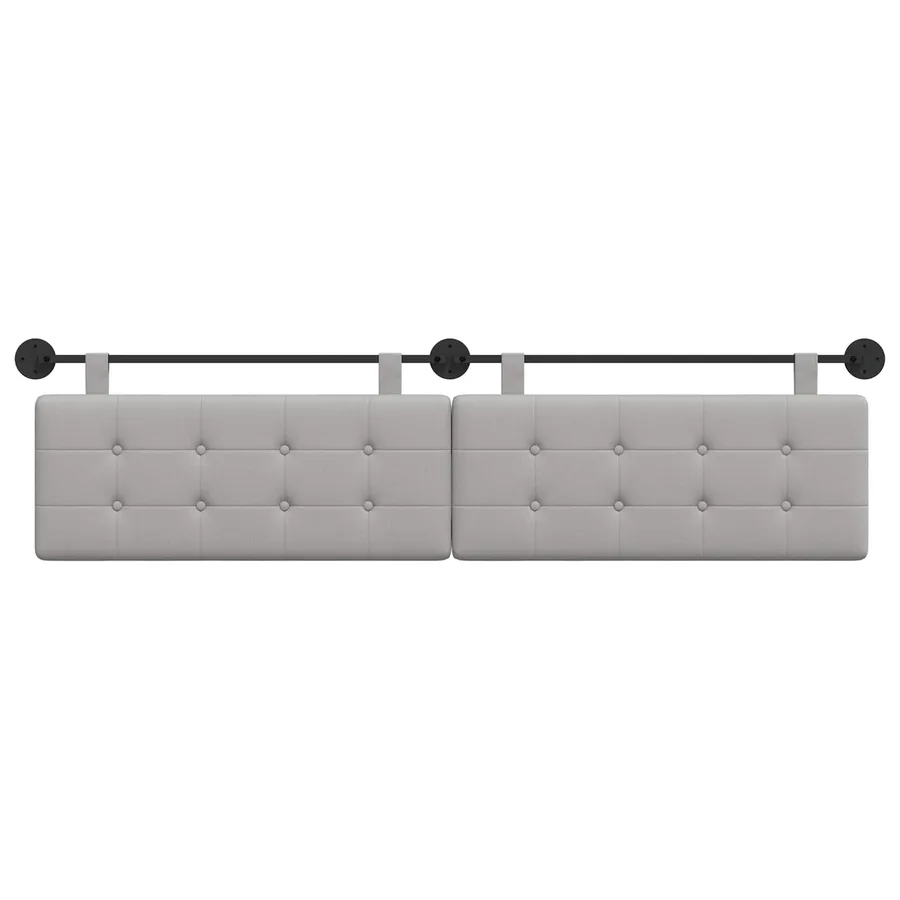 Tête de lit suspendue Gris nuage tissu - 5