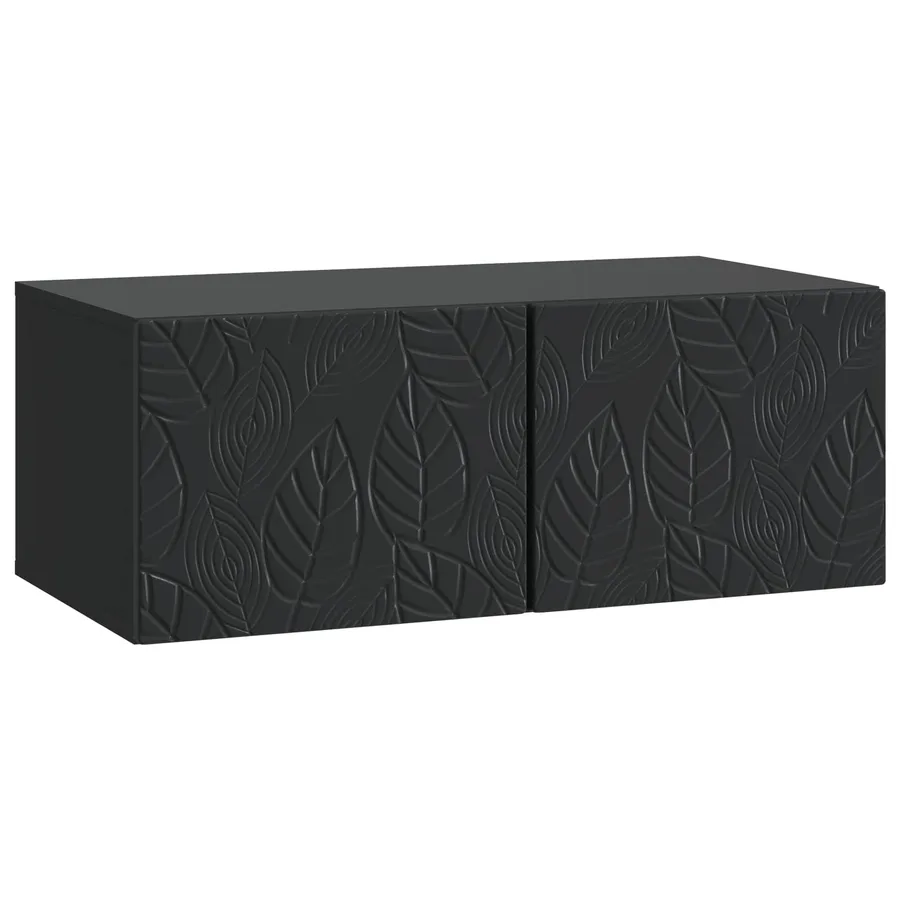 Meuble TV mural 59,5 x 31 cm Noir Bois d'ingénierie - 2