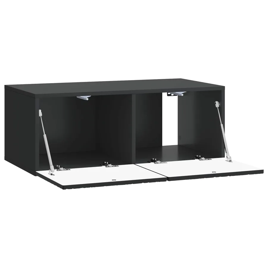 Meuble TV mural 59,5 x 31 cm Noir Bois d'ingénierie - 4