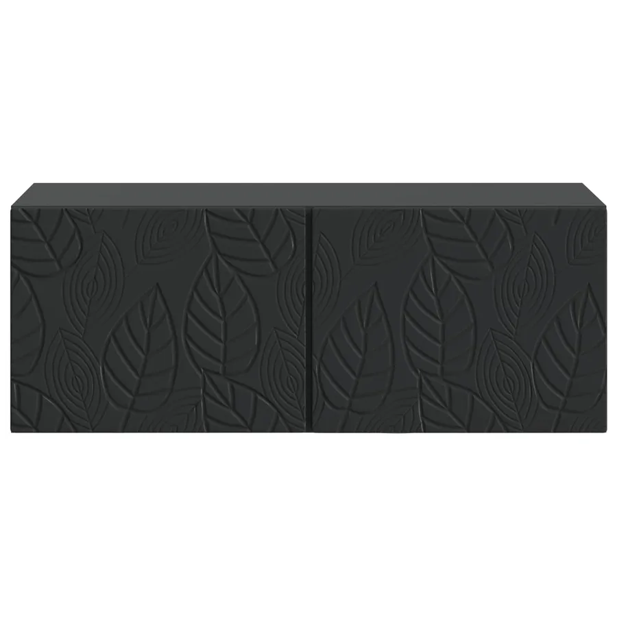 Meuble TV mural 59,5 x 31 cm Noir Bois d'ingénierie - 5