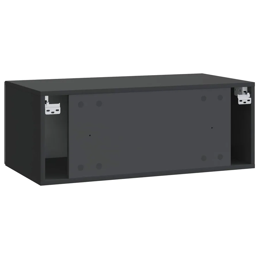 Meuble TV mural 59,5 x 31 cm Noir Bois d'ingénierie - 7