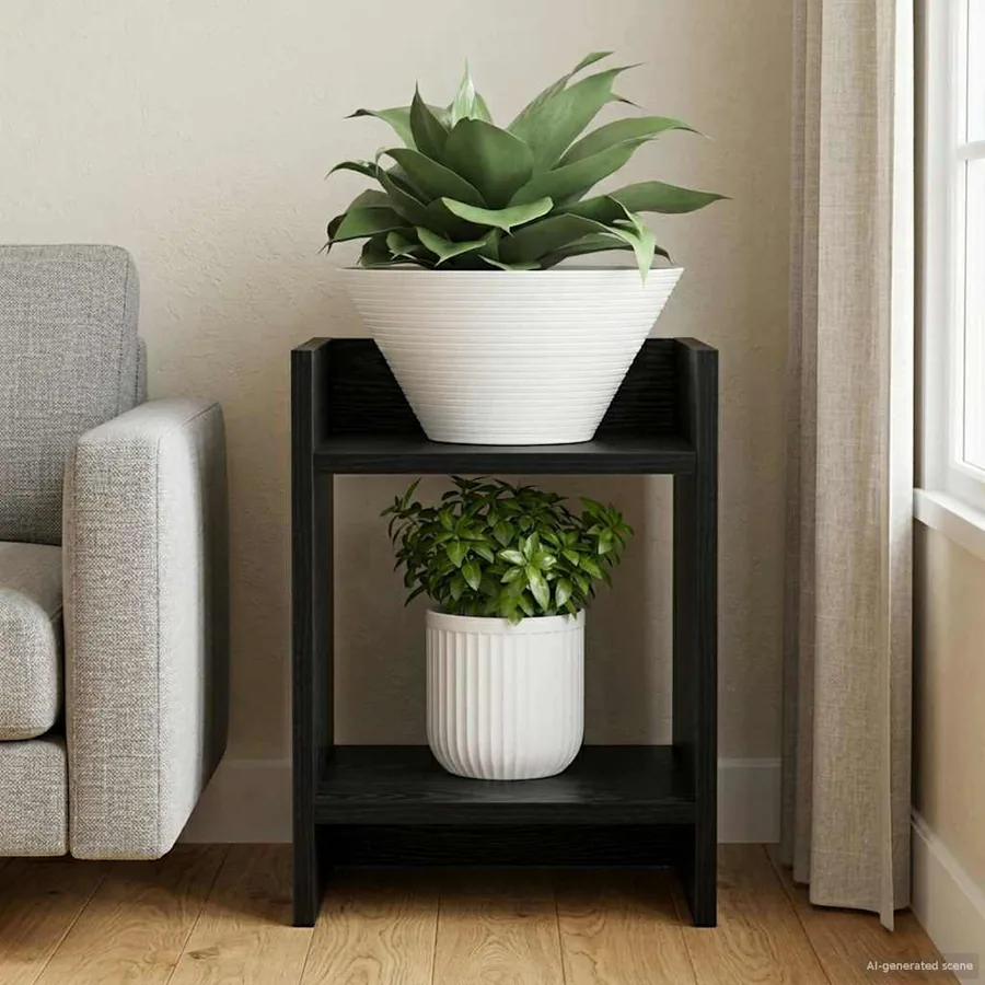 Support de Plante Chêne Noir 30 x 30 x 40 cm Bois d’ingénierie