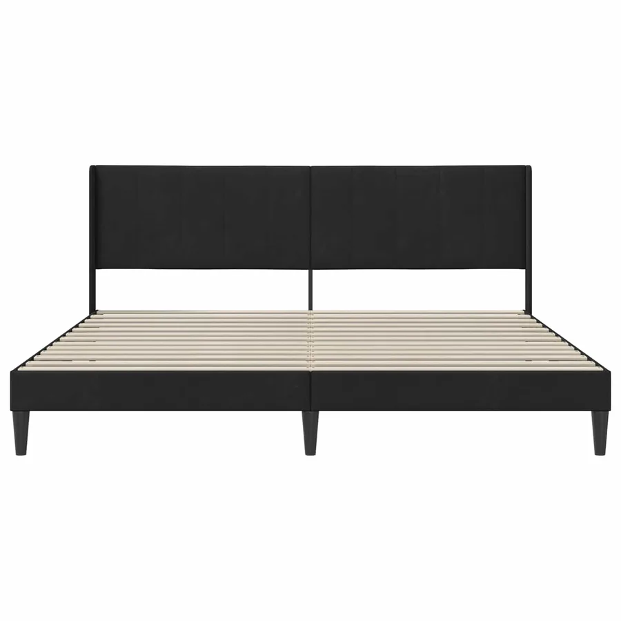 Cadre de lit avec tête de lit Noir 180 x 200 cm Velours - 4