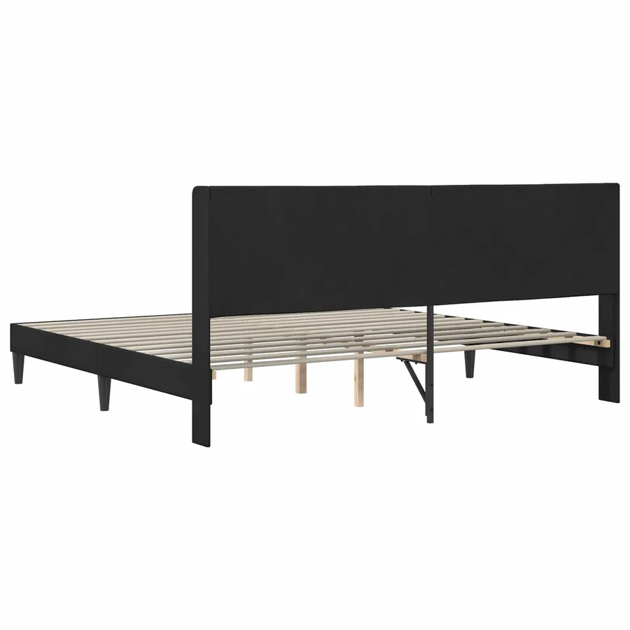 Cadre de lit avec tête de lit Noir 180 x 200 cm Velours - 6