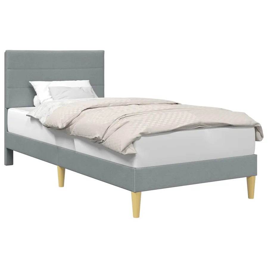 Cadre de lit avec tête de lit Gris clair 80 x 200 cm Tissu - 2