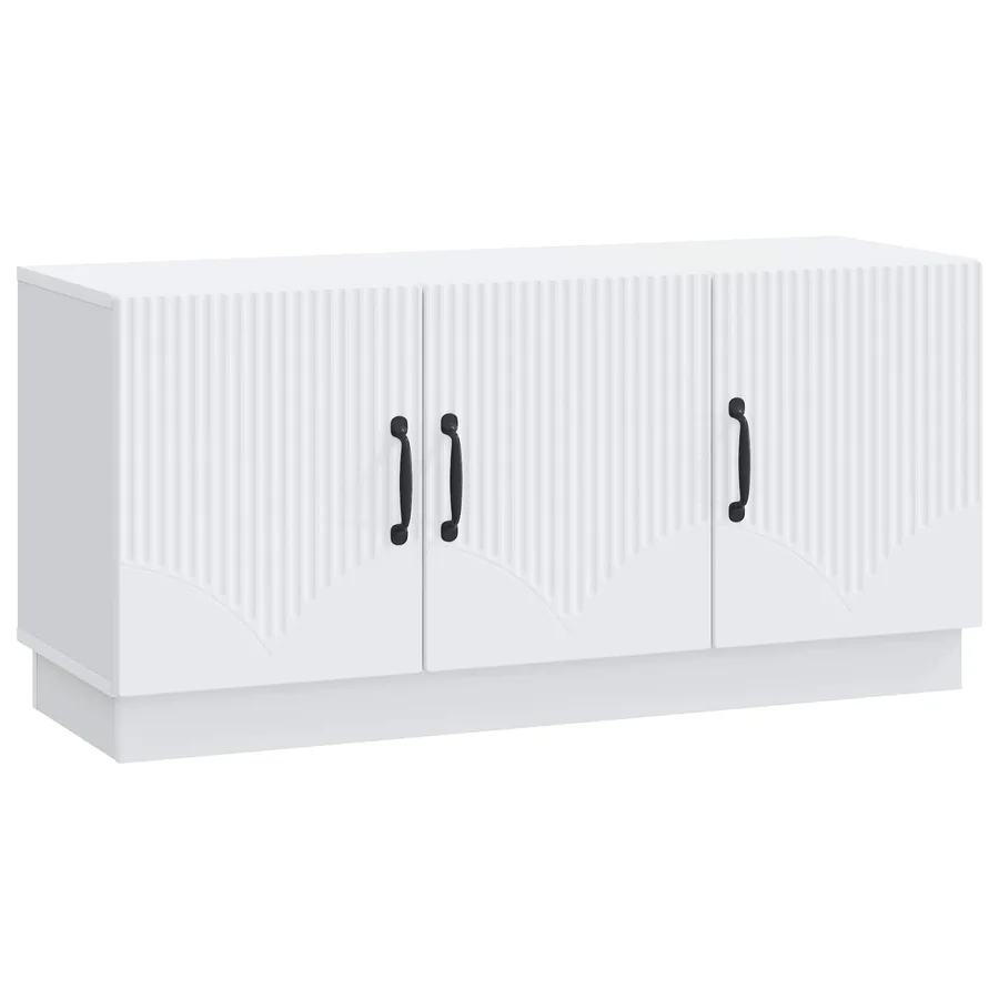 Meuble TV Blanc 99 x 34,5 x 47 cm Bois d'ingénierie - 2
