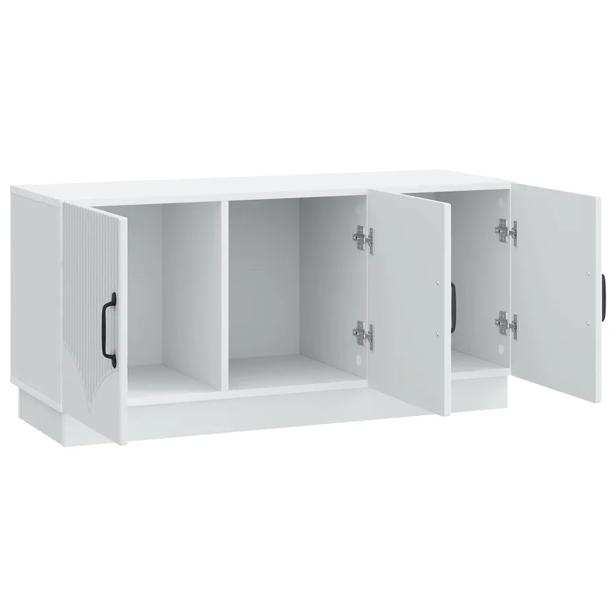 Meuble TV Blanc 99 x 34,5 x 47 cm Bois d'ingénierie - 5