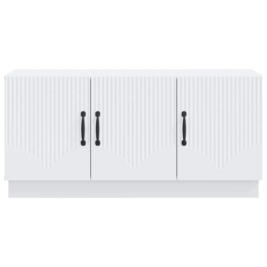 Meuble TV Blanc 99 x 34,5 x 47 cm Bois d'ingénierie - 6